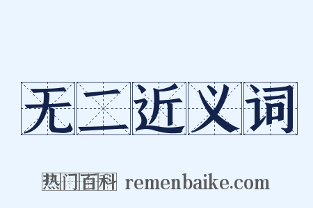 无二近义词是什么意思的图片